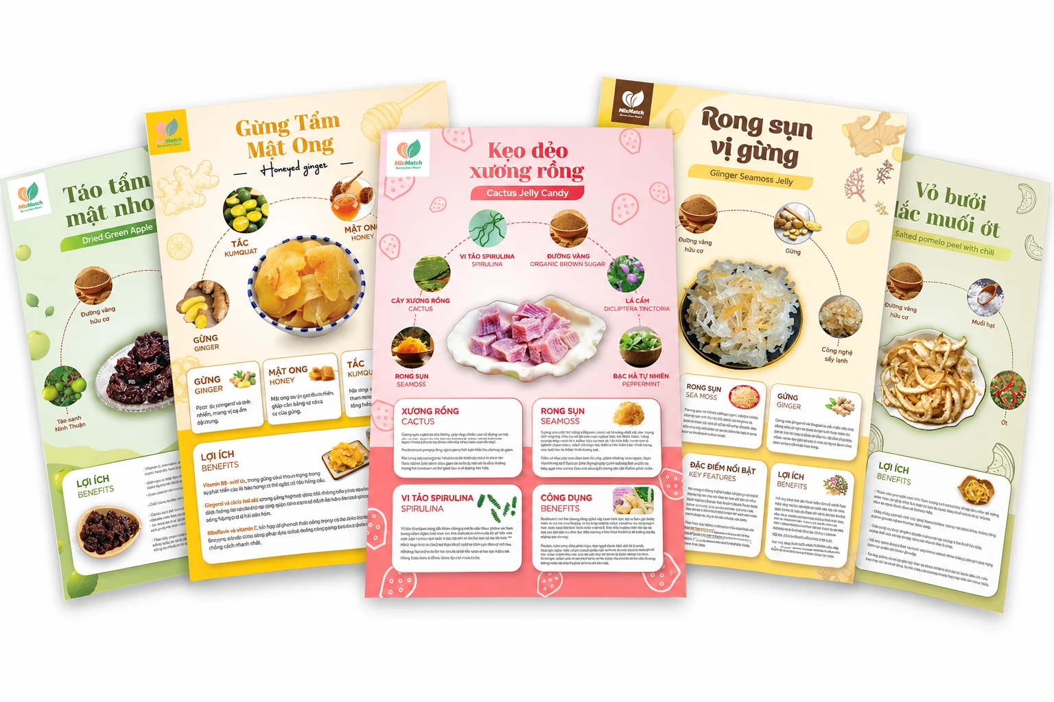 Flyer/label designs for MixMatch product line